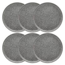 Conjunto de Pratos Rasos 06 Peças Flat Gray Oxford