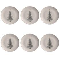 Conjunto de Pratos Rasos 06 Peças Noite de Natal Porto Brasil