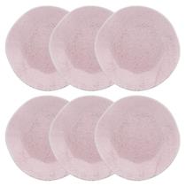 Conjunto de Pratos Rasos 06 Peças Pink Sand Oxford