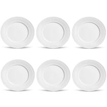 Conjunto de Pratos Rasos 06 Peças Roma Branco Porto Brasil