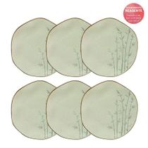 Conjunto de Pratos Rasos 06 Peças Ryo Bambu Oxford Conjunto de Pratos Rasos 06 Peças Ryo Bambu Oxford