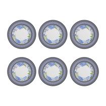 Conjunto De Pratos Rasos Gramado 6 Peças 28,5cm Alleanza Branco, Azul E Floral Conjunto De Pratos Rasos Gramado 6 Peças 28,5cm Alleanza Branco, Azul E Floral