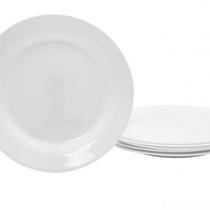 Conjunto de Pratos Rasos Nadir Vidro Branco Duralex Opaline Menu 23cm