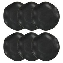 Conjunto de Pratos Rasos Ryo Volcano 6 Peças Porcelana Preto Oxford Conjunto de Pratos Rasos Ryo Volcano 6 Peças Porcelana Preto Oxford