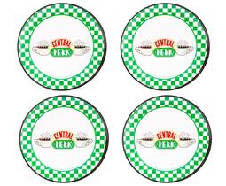 Conjunto de pratos Silver Buffalo Friends Central Perk, 4 peças de melamina Conjunto de pratos Silver Buffalo Friends Central Perk, 4 peças de melamina