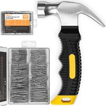 Conjunto de pregos e martelos de hardware INCLY 620 unidades com martelo de garra de 225 ml