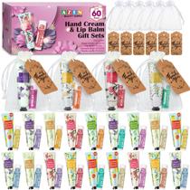 Conjunto de presente a granel, creme para mãos e protetor labial AZEN, 60 conjuntos com bolsa