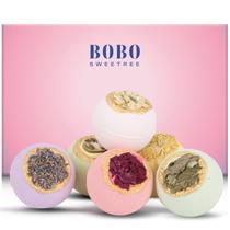Conjunto de presente Bath Bombs BoboSweetree, 6 efervescentes com flores reais