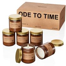 Conjunto de presente Candles M&SENSE Scented Candle, pacote com 6 frascos de âmbar Conjunto de presente Candles M&SENSE Scented Candle, pacote com 6 frascos de âmbar