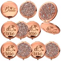 Conjunto de presente Compact Mirror Barydat Bridesmaid, 10 peças em ouro rosa Conjunto de presente Compact Mirror Barydat Bridesmaid, 10 peças em ouro rosa
