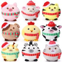 Conjunto de presente de 9 peças para animais de pelúcia Skylety Mini de 8 cm Farm Forest