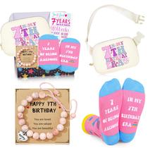 Conjunto de presente de aniversário DOGMEM 7th Birthday Girl com pochete