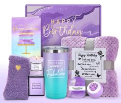 Conjunto de presente de aniversário Pradnel Happy Birthday para mulheres roxo