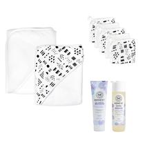 Conjunto de presente de banho HonestBaby unissex para bebês, algodão orgânico, 9 peças