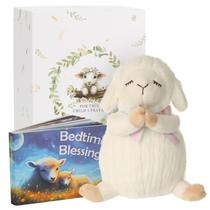 Conjunto de presente de batismo Sawnfay 7" Praying Lamb Plush & Book