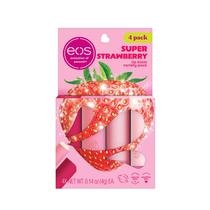 Conjunto de presente de protetor labial eos Super Strawberry Lip Moisturizer, pacote com 4 Conjunto de presente de protetor labial eos Super Strawberry Lip Moisturizer, pacote com 4