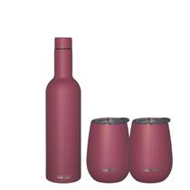 Conjunto de presente de vinho Scanpan To Go Persian Red com garrafa de 750 mL e 2 copos de 350 ml Conjunto de presente de vinho Scanpan To Go Persian Red com garrafa de 750 mL e 2 copos de 350 ml