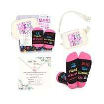 Conjunto de presente DOGMEM de 12º aniversário para menina com pochete e colar