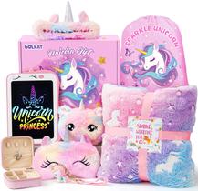 Conjunto de presente Golray Unicorn para meninas com cobertor e tablet de desenho