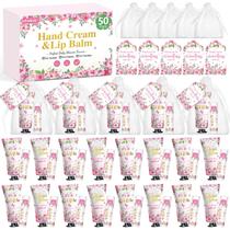 Conjunto de presente KONEUK, creme para mãos e protetor labial, pacote com 50 pacotes com bolsa e cartão