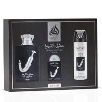Conjunto de Presente Lattafa Pride Ishq Al Shuyukh Silver com 3 Peças