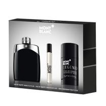 Conjunto de Presente Masculino Mont Blanc Lenda 3 Peças - Fragrância Amadeirada&Aromática