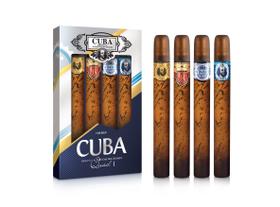 Conjunto de presente masculino Perfume Cuba Cuba Quad I, 4 peças, spray EDT de 35 ml