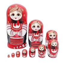 Conjunto de presente Matryoshka de madeira Russian Nesting Dolls de 10 camadas Conjunto de presente Matryoshka de madeira Russian Nesting Dolls de 10 camadas