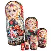 Conjunto de presente Matryoshka de madeira Russian Nesting Dolls de 7 camadas Conjunto de presente Matryoshka de madeira Russian Nesting Dolls de 7 camadas