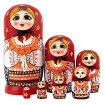 Conjunto de presente Matryoshka de madeira Russian Nesting Dolls de 7 camadas