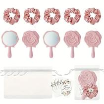 Conjunto De Presente Para Celebração De Casamento De Princesa: Espelho Rosa, Bolsa De Tecido,