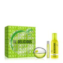 Conjunto de presente Perfume DKNY Be Delicious para mulheres 100 mL + 15 mL + 150 mL Conjunto de presente Perfume DKNY Be Delicious para mulheres 100 mL + 15 mL + 150 mL