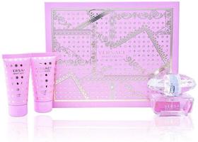 Conjunto de presente Perfume Versace Bright Crystal de 3 peças para mulheres