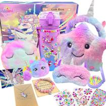Conjunto de presente Valauni Unicorn para meninas de 4 a 10 anos com brinquedo de pelúcia
