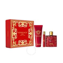 Conjunto de presente Versace Eros Flame Eau De Toilette 100 ml, 3 unidades para M