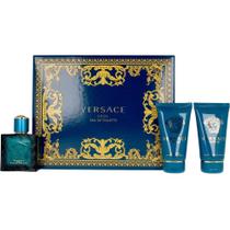Conjunto de presente Versace Eros para homens EDT 50 ml Spray + Bálsamo + Gel Conjunto de presente Versace Eros para homens EDT 50 ml Spray + Bálsamo + Gel