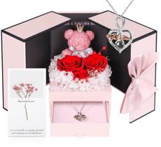 Conjunto de presentes Addwel Preserved Real Roses com colar I Love You