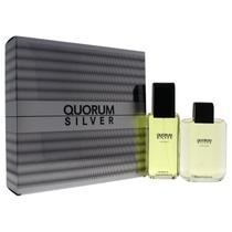 Conjunto de presentes Antonio Puig Quorum Silver para homens Eau de Toilette Conjunto de presentes Antonio Puig Quorum Silver para homens Eau de Toilette