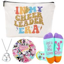 Conjunto de presentes Cheerleader FJHAIY, bolsa de maquiagem, colar, meias, adesivos