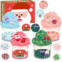 Conjunto de presentes Christmas Slime, pacote com 4 pingentes e adesivo Conjunto de presentes Christmas Slime, pacote com 4 pingentes e adesivo