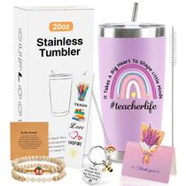 Conjunto de presentes Cuploov Teacher Appreciation, copo inoxidável de 600 ml