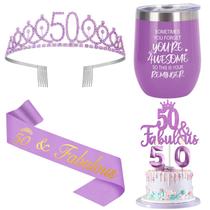 Conjunto de presentes de aniversário de 50 anos de julho para ela com copo Conjunto de presentes de aniversário de 50 anos de julho para ela com copo