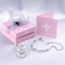 Conjunto de presentes de batismo BigPig Catholic Cross Bracelet para menina