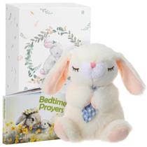 Conjunto de presentes de batismo Sawnfay, coelhinho orando de 18 cm e livro de bênçãos