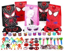 Conjunto de presentes de festa Partyfarm 110 peças com tema Homem-Aranha com bolsa de guloseimas