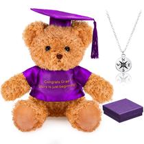 Conjunto de presentes de formatura Zhanmai 2025 com urso de pelúcia e colar