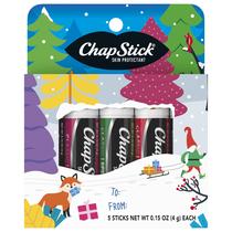Conjunto de presentes de Natal variados com protetor labial ChapStick, pacote com 5