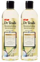 Conjunto de presentes de óleo de banho e corpo Dr. Teals Coconut 500 ml (pacote com 2)