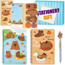 Conjunto de presentes de papelaria B1ykin Capybara com caderno de 3 peças e muito mais