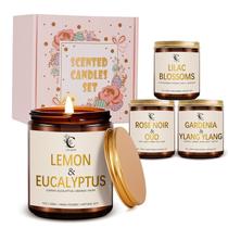 Conjunto de presentes de praia romântica C CACALOM com velas perfumadas, pacote com 4